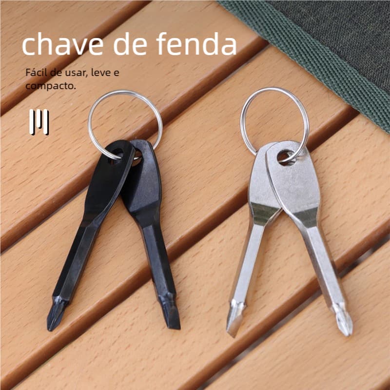 EDC Chaveiro Multifuncional: Chave Fenda Philips, Tool Portátil para Camping