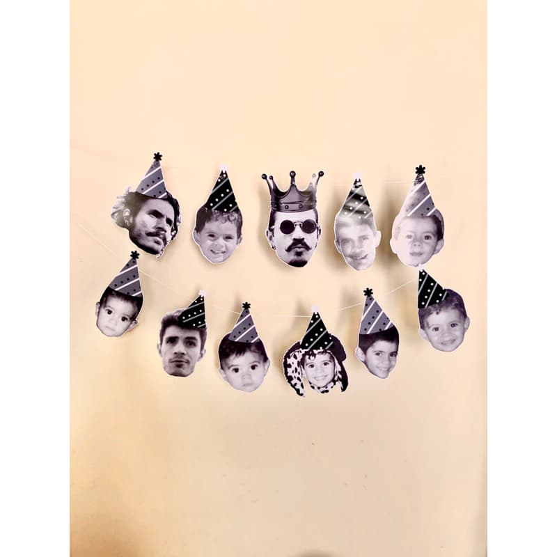 Kit Varal de Rostinhos com 11 Fotos Bandeirola Criativa Fotos Personalizado