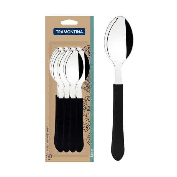 Colher Sopa Tramontina Ipanema com Lâminas em Aço Inox e Cabos de Polipropileno KIT 12 Peças