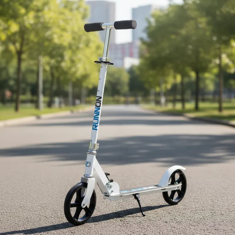 Patinete Infantil Dobrável Runon Com Suporte Parada Rua Patinete Design Moderno E Resistente Cor Branco