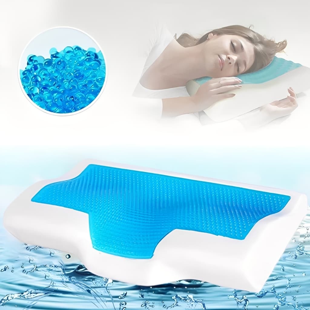 Travesseiro Ortopédico Cervical Espuma Viscoelástico Nasa Com Gel Refrescante C/ Capa