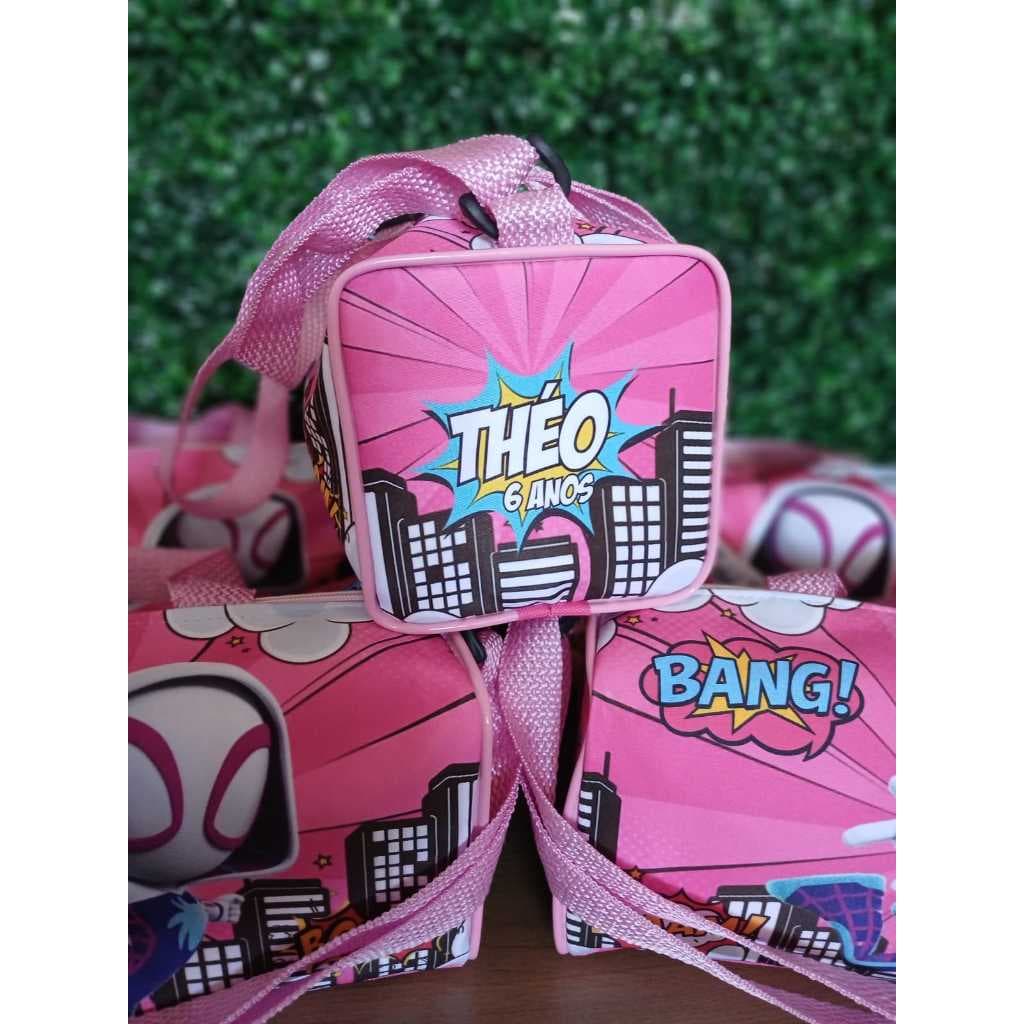 Bolsa Baú Personalizada / Bolsinha festa /  Malinha lembrancinha Aranha Fantasma - Gwen Stacy - ou outros temas