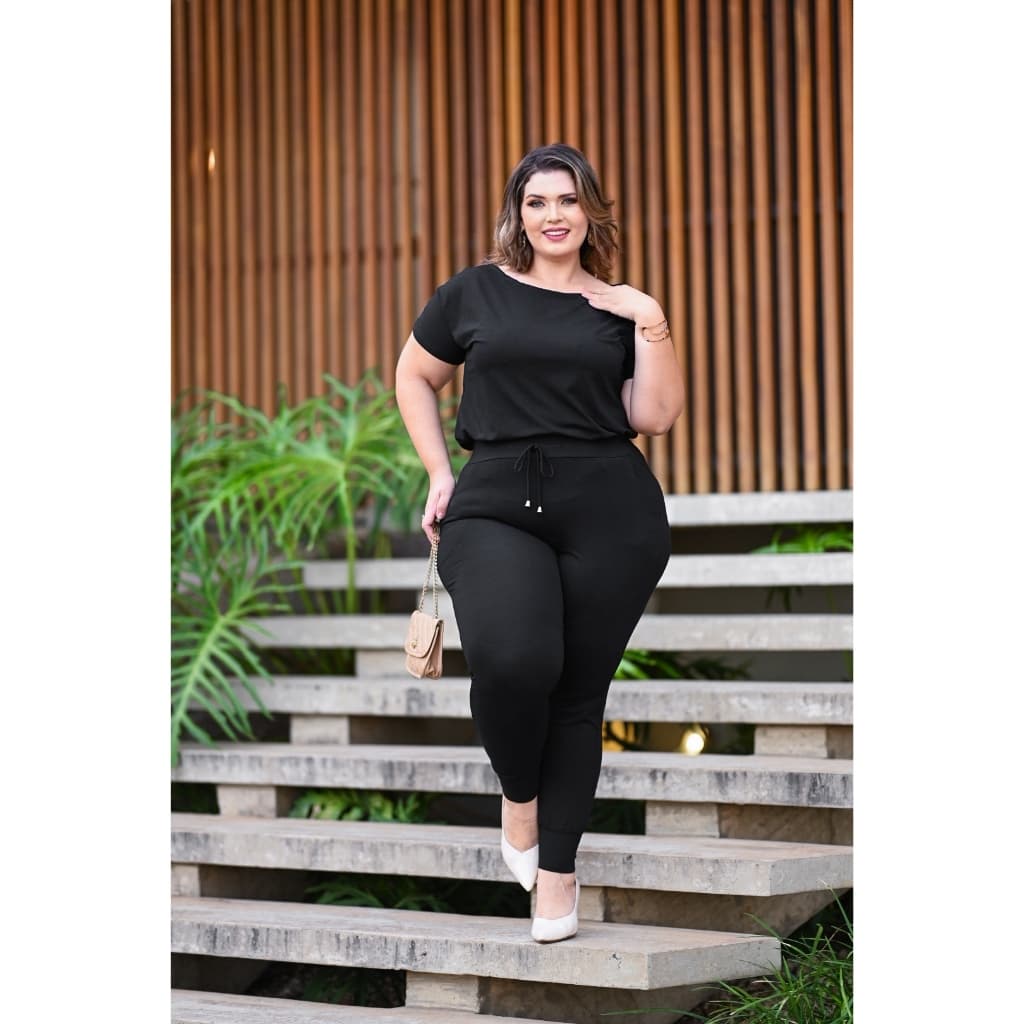 Calça Feminina Plus Size Jogger e Blusa