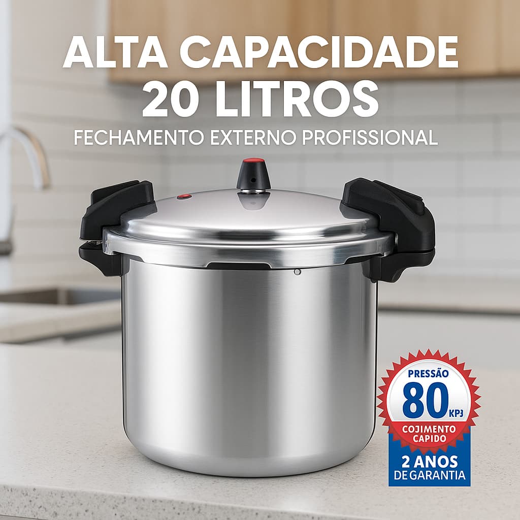 Panela Pressão Profissional 20 Litros Fechamento Externo Alta Resistência Segurança Eficiência