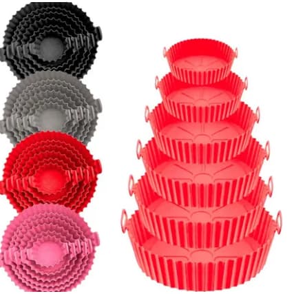 Kit de 6 Formas de Silicone para Air Fryer - Universal e Antiaderente
