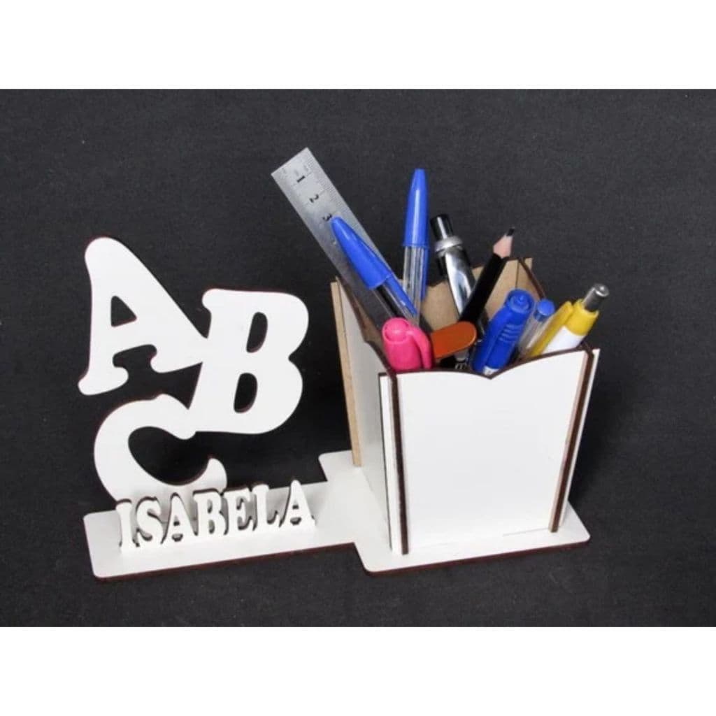 Kit de Porta Caneta Abc Aniversário Formatura Aniversário Infantil em MDF