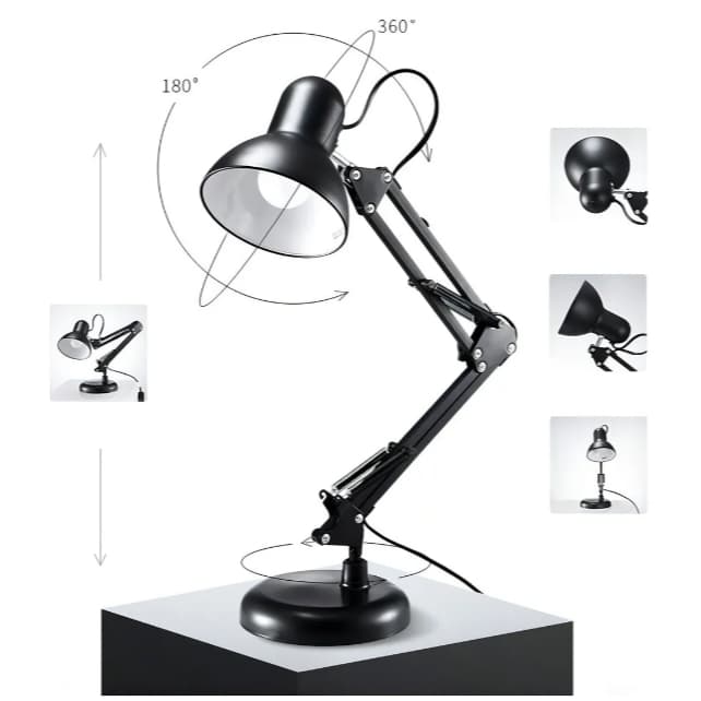 Luminária de Mesa Abajur Articulável Quarto e Escritório
