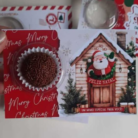 Cartão Blister Natalino– Porta Brigadeiro/ Bombom 🍬20UNIDADES/mimo/lembrancinha de natal- nascimento de Jesus/papai noel
