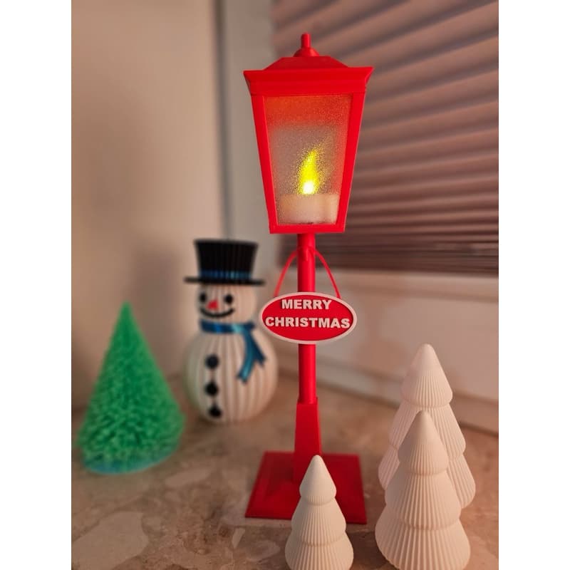 Poste De Luz Natalino Decorativo Enfeite De Natal 30cm