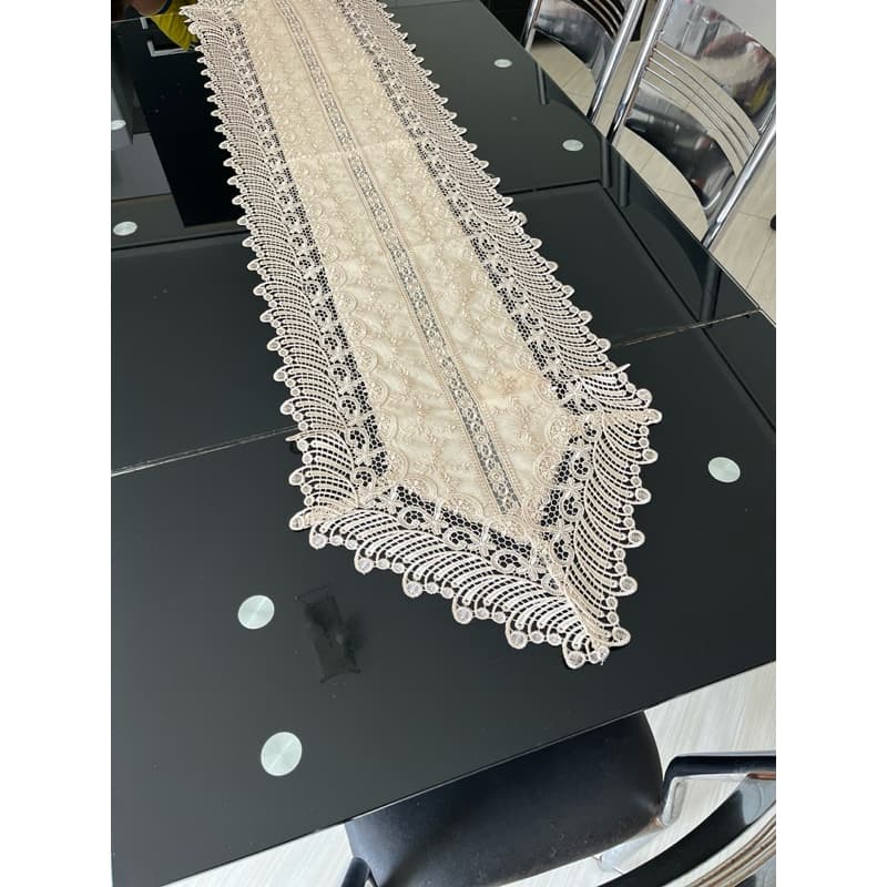 Caminho de Mesa Renda Luxo 1,80m x 40cm Elegante Decorativo Mesa Posta Jantar Sala Cozinha