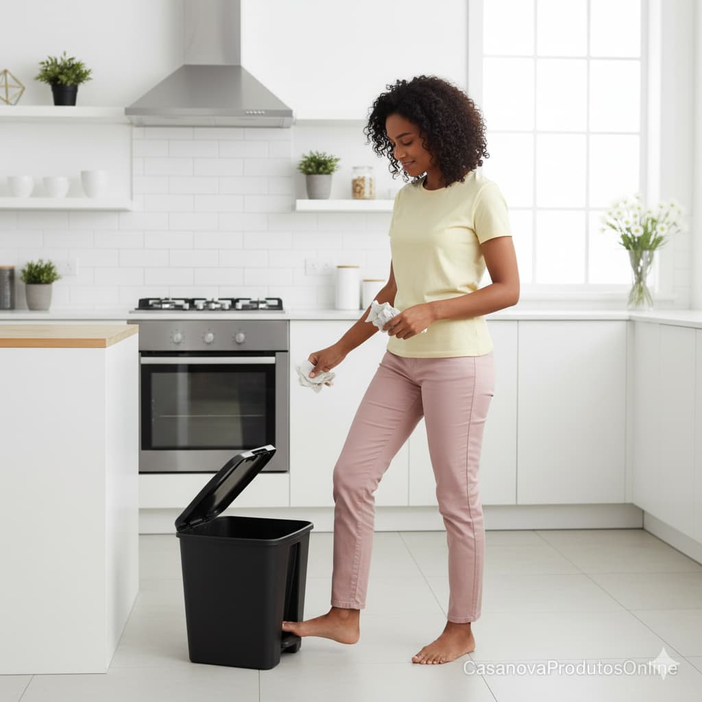 Lixeira com Pedal 16L - Preta