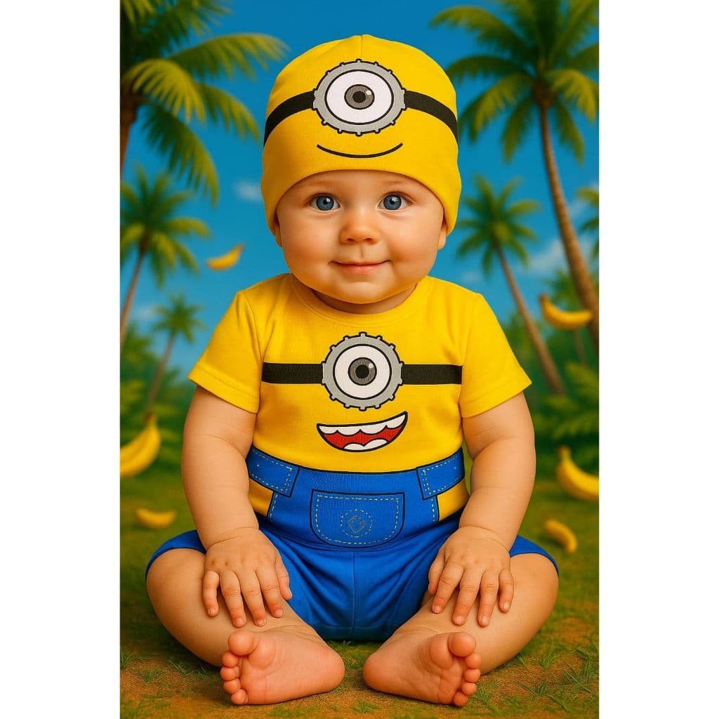 Body Bebê Tématico Minions Fantasia Bebê Minions Body Mesversario minions Body Menino Minions Roupa Bebê Menino