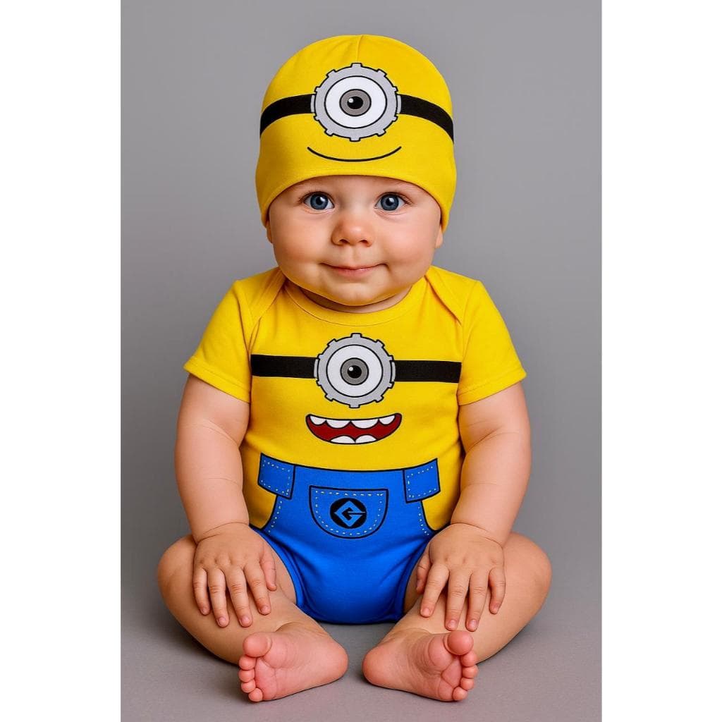 Body Bebê Minions Tématico Fantasia Bebê Minions Body Mesversario minions Body Menino Minions Roupa Bebê Menino