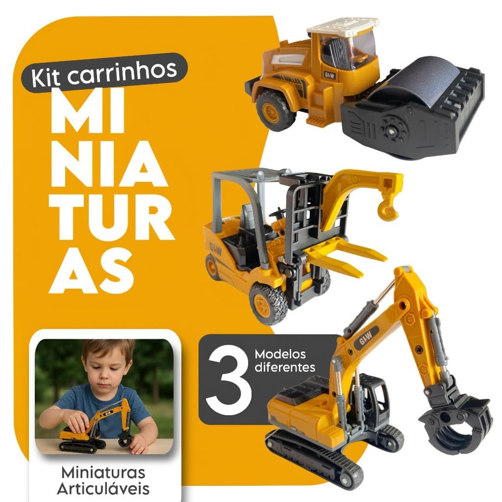 Mini Escavadeira Rolo Compressor Empilhadeira Escavadeira de Esteira Miniatura Colecionável Premium 1:70 1:32 1:55
