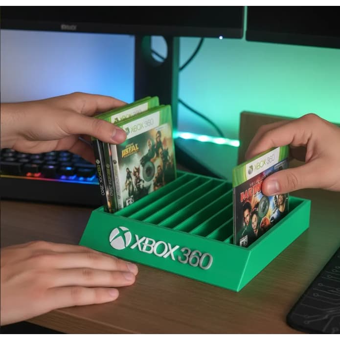 Suporte Gamer Para Mídias Em Dvd Xbox 360 9 Slots