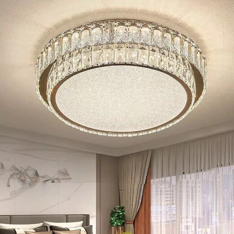 Lustre Plafon de Cristal quadrado e Redondo Led 24W Multicor Sobrepor