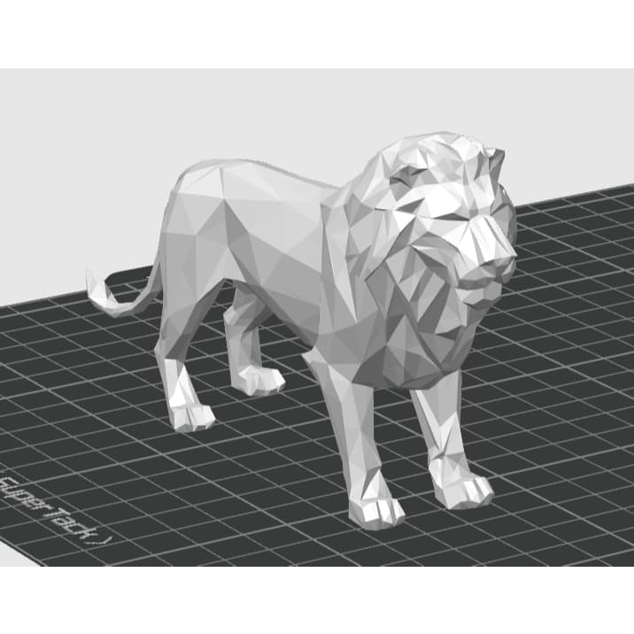 Leão Low Poly Decoração | Estátua Geométrica Leão 8 cm | Mesa de Mesa Enfeite | Impressão PLA 3D