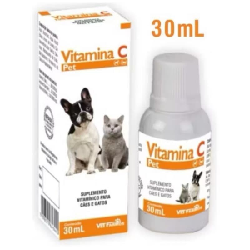 VITAMINA C PET 30 mL SUPLEMENTO VITAMÍNICO PARA CÃES E GATOS, CONCORRENTE VITAVET C