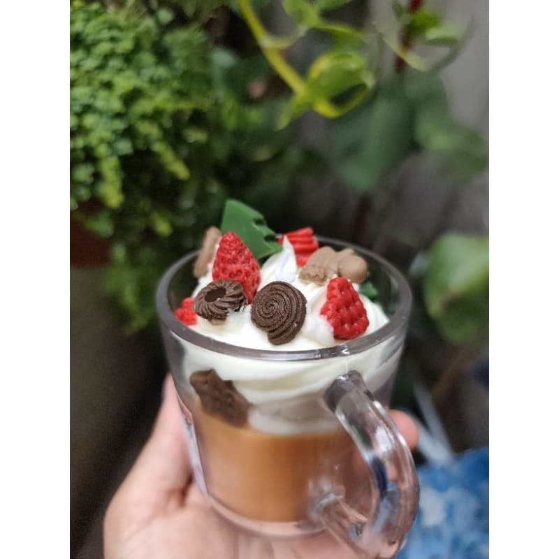Vela aromatica na xícara / coffe Latte de natal/ vela doce de natal/ vela aromatica natalina