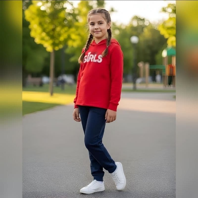 Conjunto Infantil Menina Casaco e Calça Moletom Pelúciado Pulla Bulla