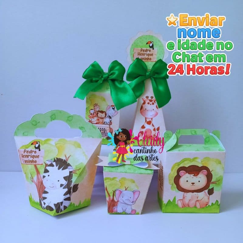 Kit Festa Safari BaBy com Laço/Lembrancinhas Personalizadas
