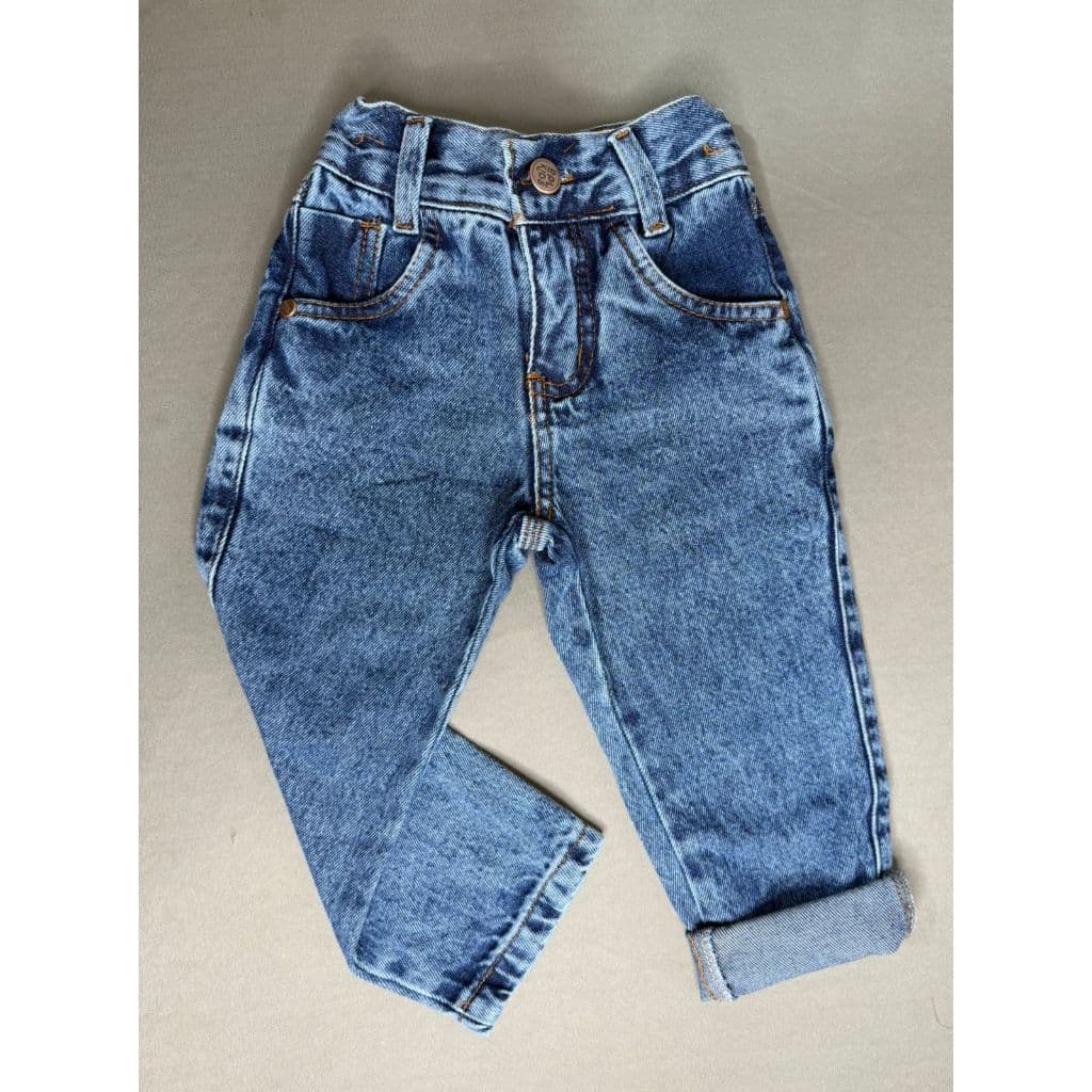 Calça Jeans Marmorizado 100% Algodão Infantil Menino Juvenil Skinny Opl Kids