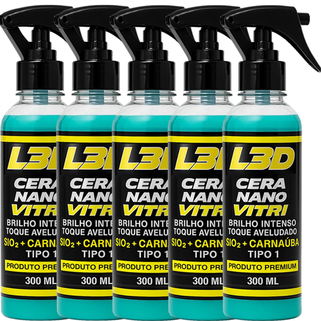 Kit 5x Cera Cristalizadora 300ml – Brilho Espelhado + Proteção (Economiza Geral)