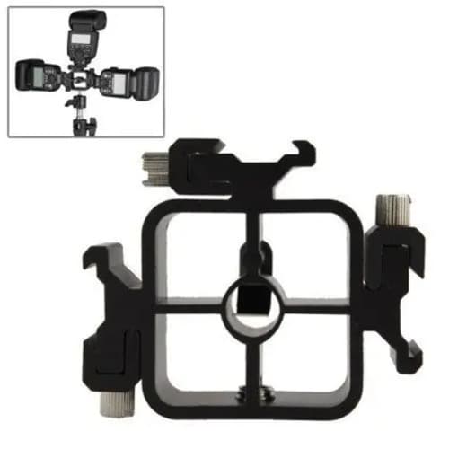 Suporte Flash Triplo Sombrinha Articulado Hot Shoe