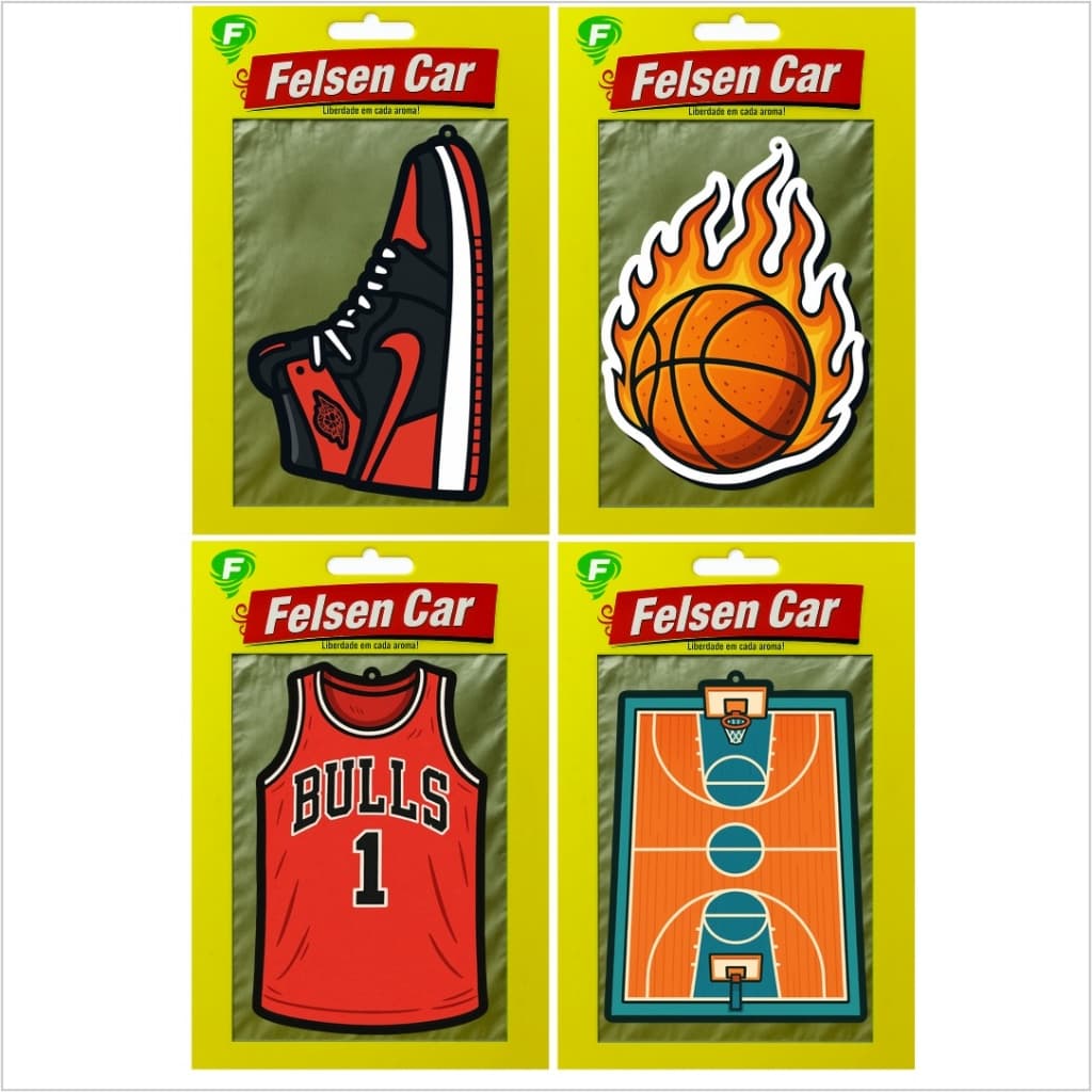 12, 8 ou 4 Cheirinho de Carro Basquete NBA Aromatizante Automotivo Esportivo Tipo Little Trees