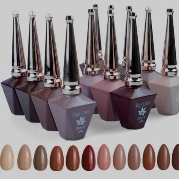 kit 4 Esmaltes Unhas Em Gel Led/Uv 18ml Tons Nude Marrom