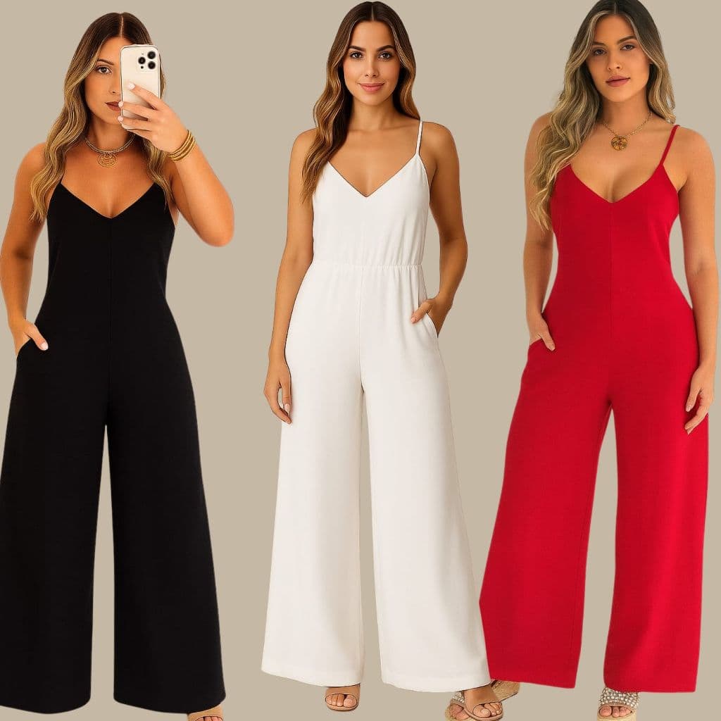 Macacão Feminino Moda Evangélica Casual Alça Regulável Comprimento Max TENDÊNCIA