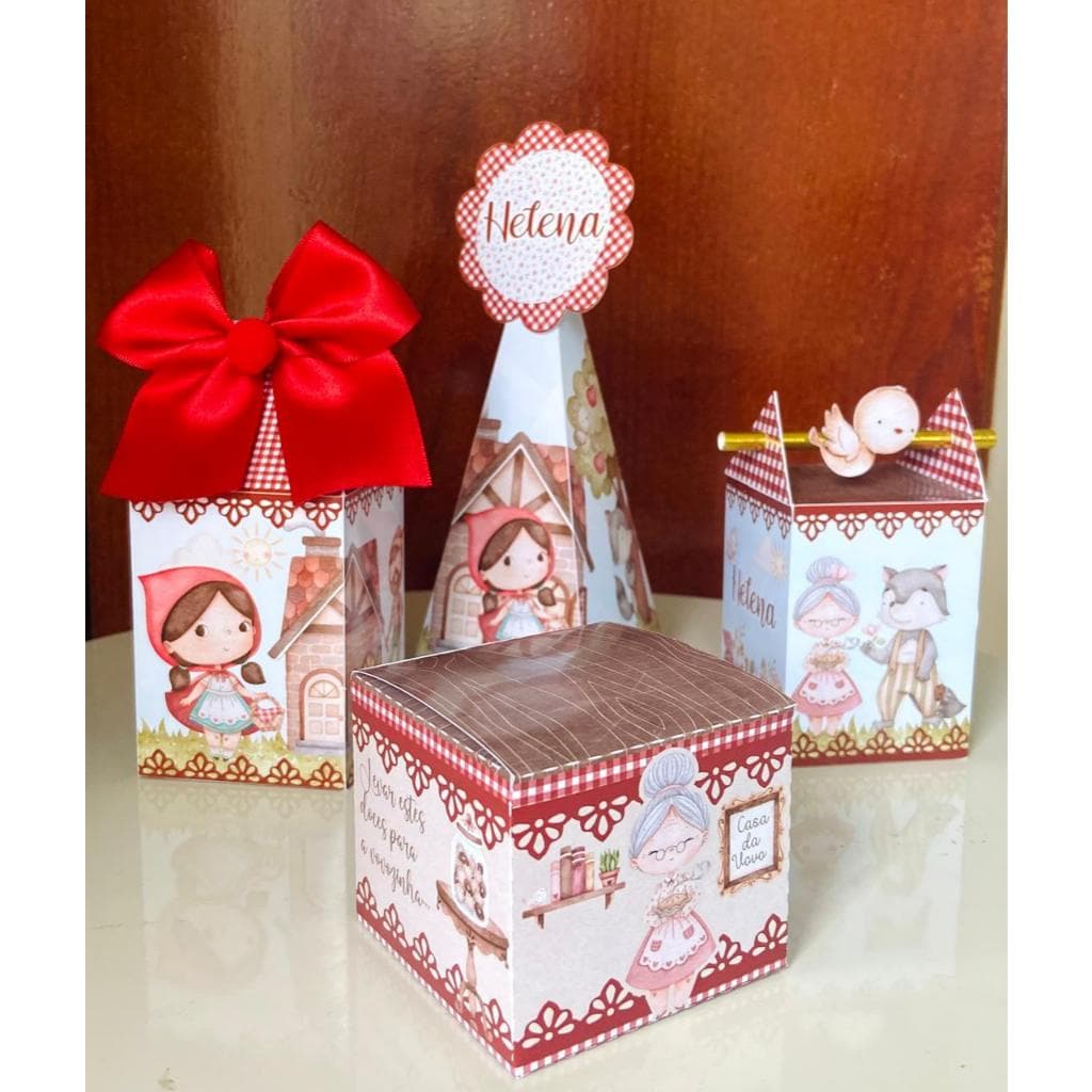 Kit de Caixinhas Personalizadas Chapeuzinho Vermelho