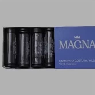 Linha Para Costura Hilo Para Coser 100% Poliester 10 Tubos de 91,4 metros Magna Preta
