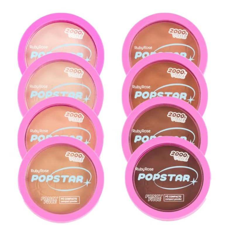 Pó Compacto Ruby Rose Fancy Face Linha PopStar HB-M406-1