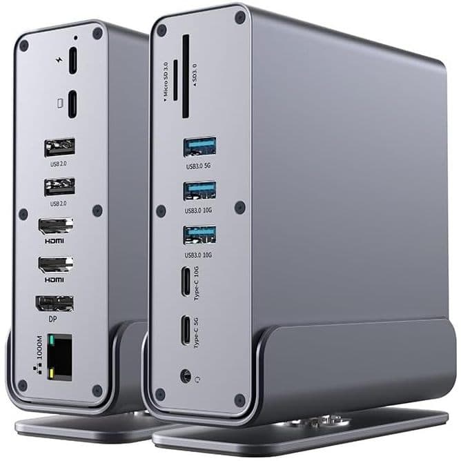 Dock Station 15 em 1 USB-C com Portas DP HDMI SD/TF MacBook Pro/Air