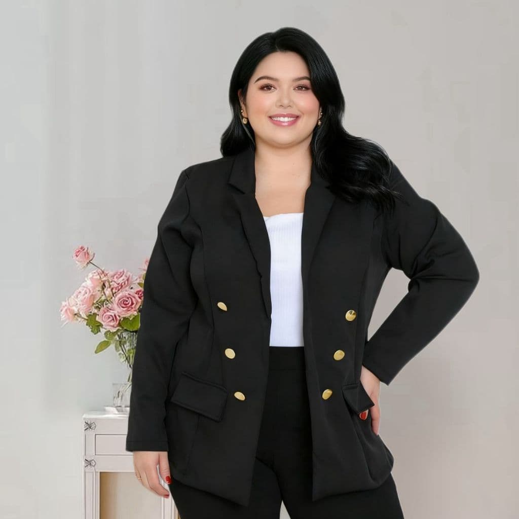 Casaco Blazer Plus Dizer Feminino P Ao G3 Casaquinho Alfaiataria Social Com Botão Lindo Super