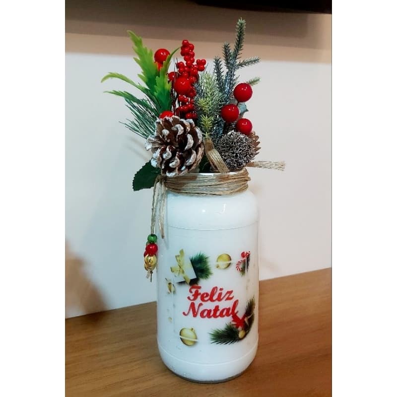 ​🎄 Vaso Decorativo de Natal "Feliz Natal" Artesanal - Perfeito para Presente e Decoração!