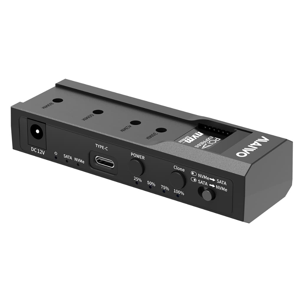 Duplicador HDD SATA/SSD 2.5" e 3.5" polegadas para SSD NVMe M.2 USB-C 3.2 Gen2 10Gbps