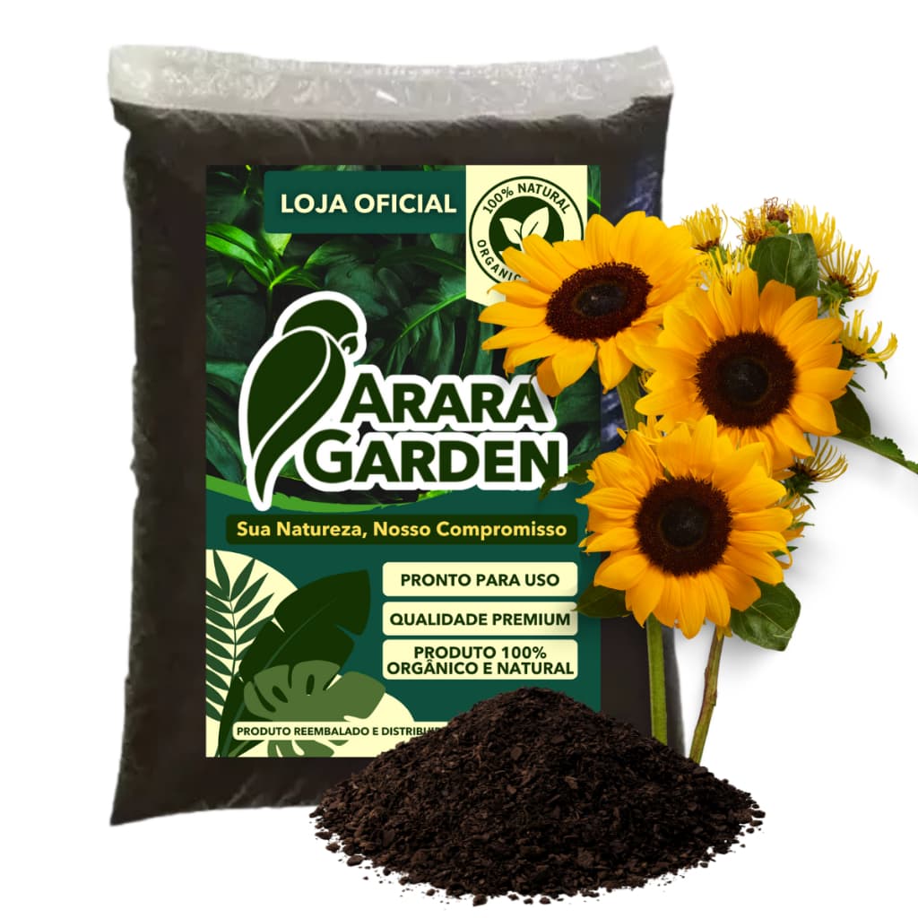 Terra Vegetal Adubada para Girassol Orgânico Pronto Para Uso Jardim 2kg/5kg/10kg/20kg