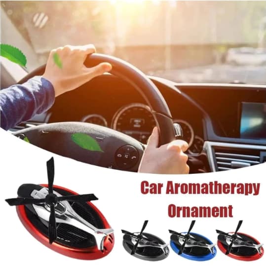 HKX Aromatizador de ar solar helicóptero difusor rotativo para carro som-589