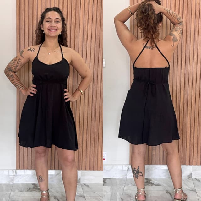 KIT Dois ou um Vestido Feminino Costa Nua Curto Soltinho Rodado Patricinha Moda Verão Carnaval Midi