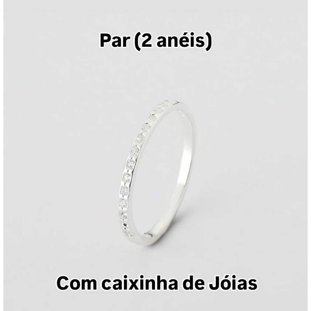 Anel Aparador PAR Cravejado Zircônias PRATA 925 c Garantia e Nota Fiscal C CAIXA JÓIA