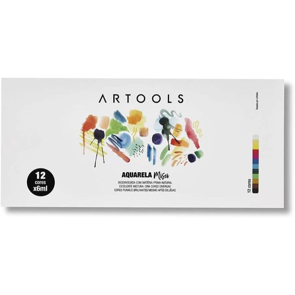 Estojo Aquarela Bisnaga Misci 6 ml 12 cores Artools