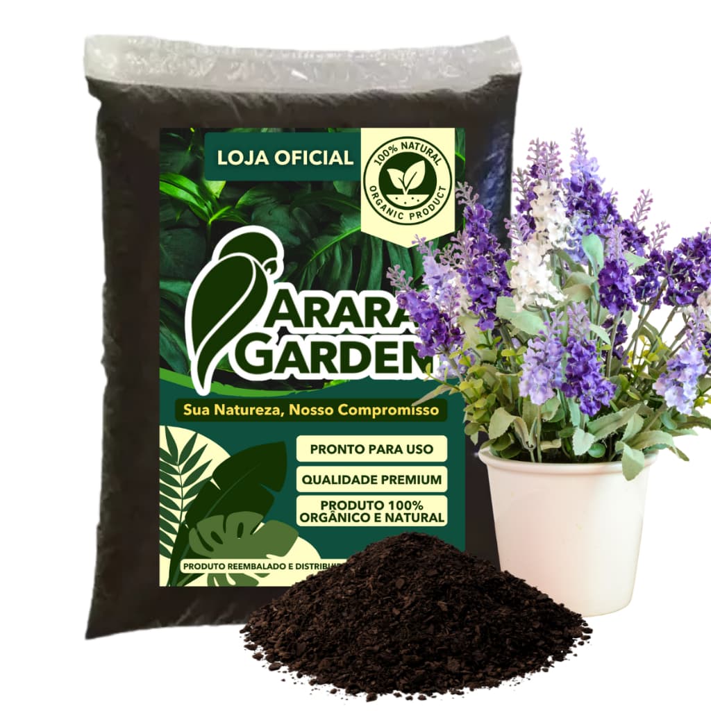 Terra Vegetal Adubada para Lavanda Pronto Para Uso Jardim 2kg/5kg/10kg/20kg