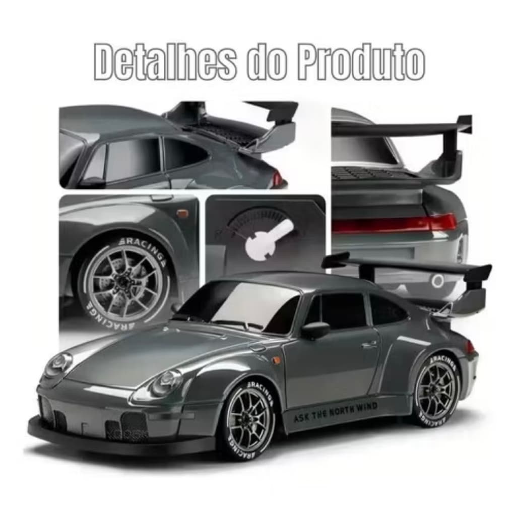 Carrinho Controle Remoto Drift Bateria Recarregavel 4x4 Porsche Nissan GTR