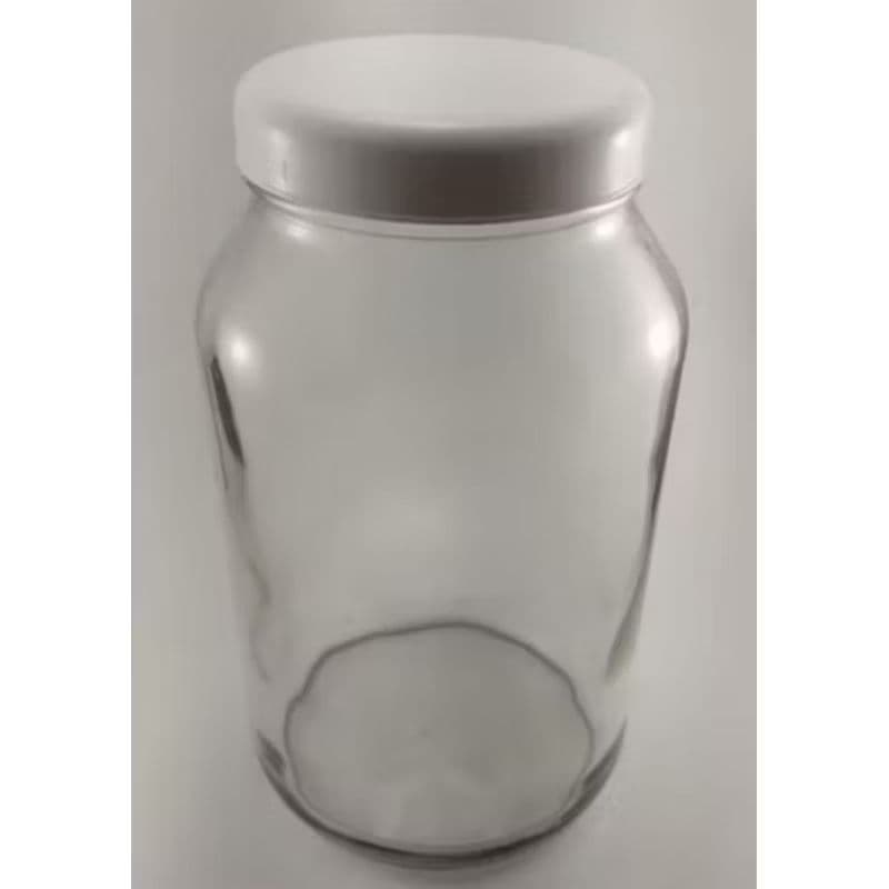 1 pote de vidro 3 Litros com tampa branca para conserva/armazenar