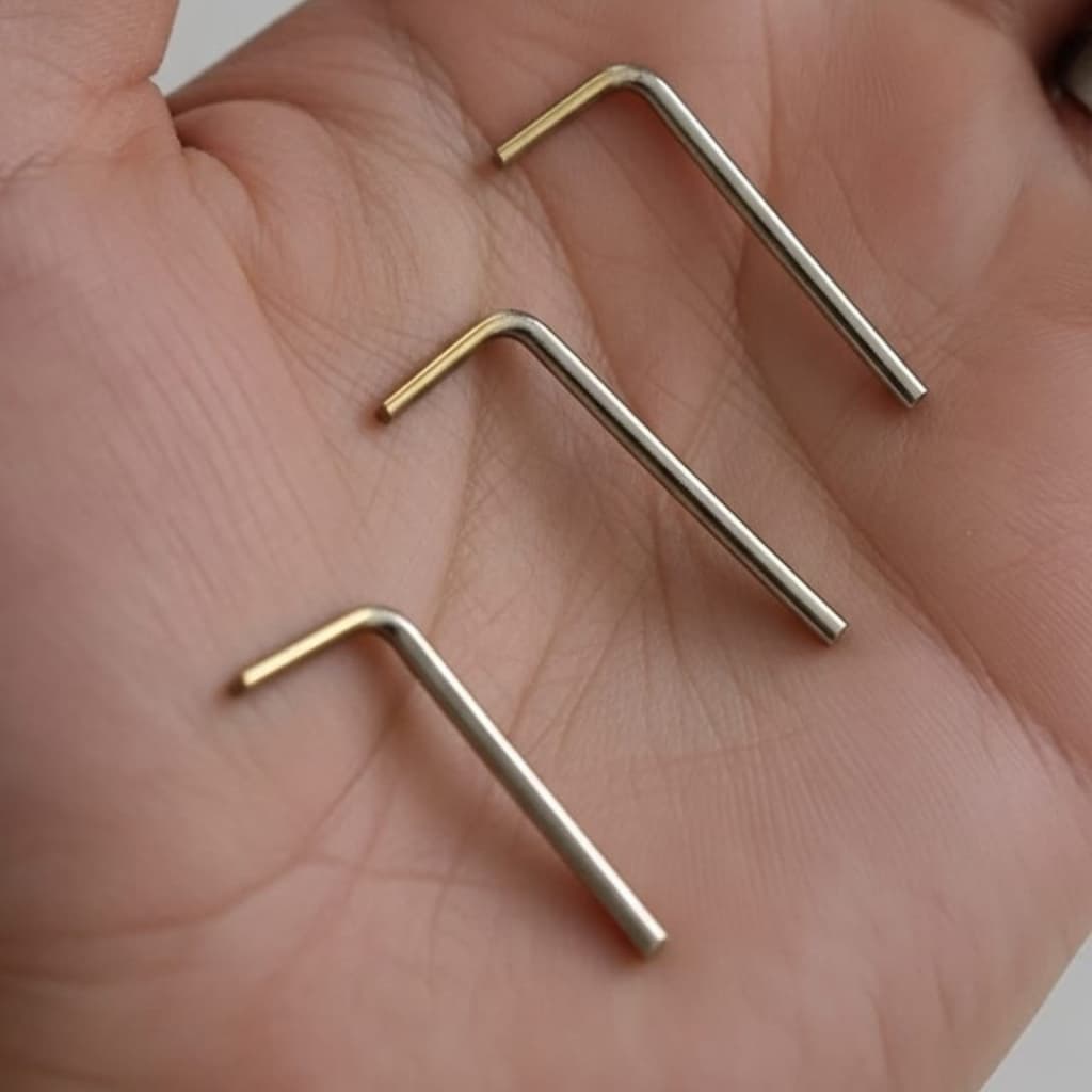 Chave Alien (Allen) Kit com 3 tamanhos 3, 2 e 2,5 mm para consertos em geral e afinação de instrumentos