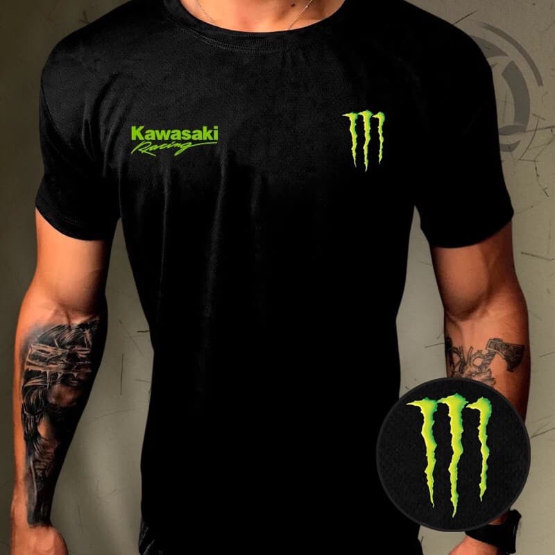 Camisa Dry-Fit Masculina - KAWASAKI MONSTER - Academia Corrida Crossfit Skate Basquete