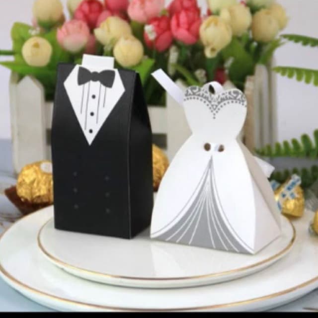 Kit Caixinhas Casamento – Noiva & Noivo (Para Doces e Bem-Casados)