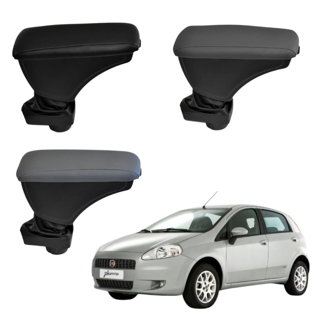 Apoio Encosto de Braço Fiat Punto 2007 a 2019 Couro Sintético Suporte Acessórios Console Central